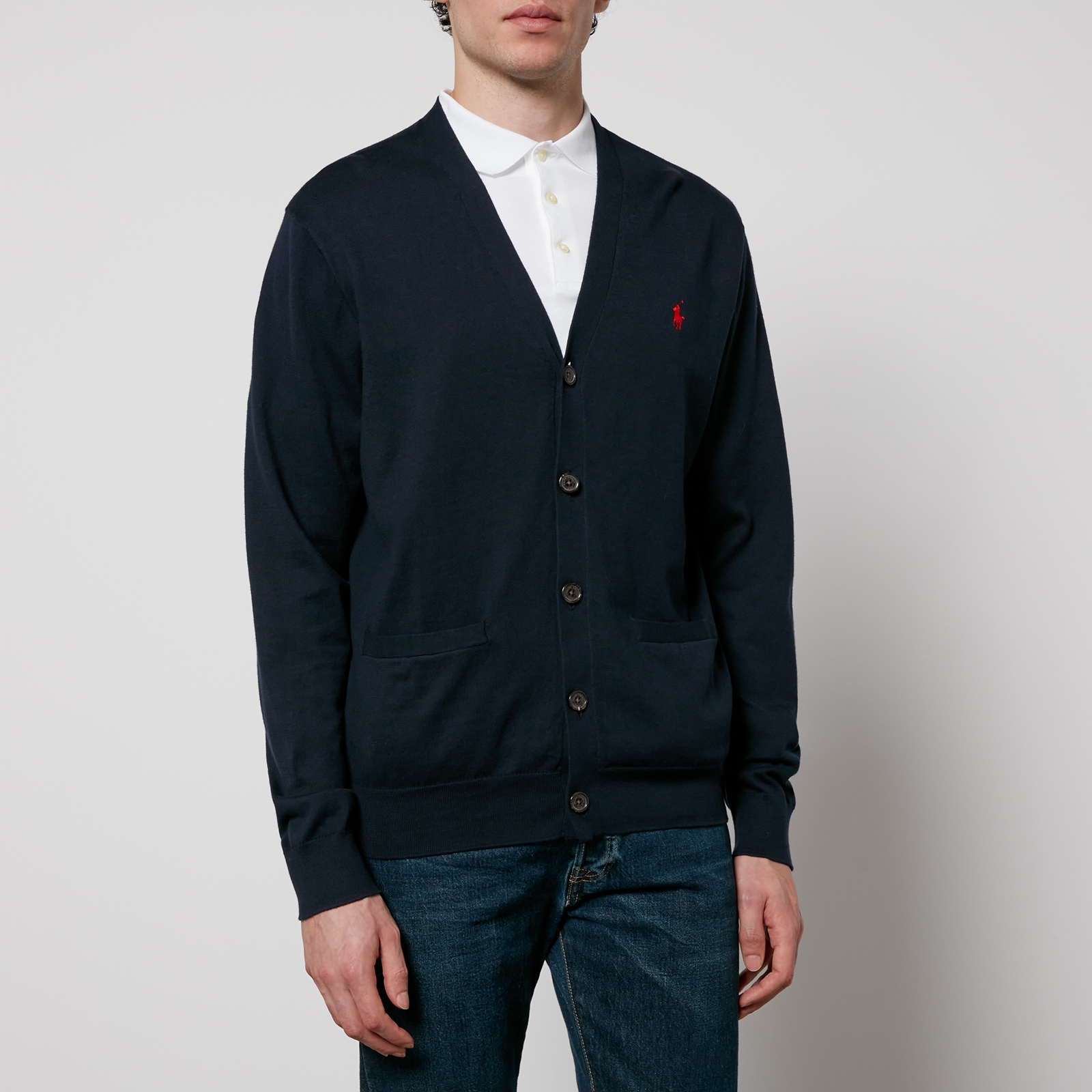 Polo Ralph Lauren Strickjacke mit V-Ausschnitt - Hunter Navy - M von Polo Ralph Lauren