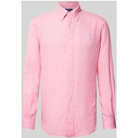 Polo Ralph Lauren Custom Fit Leinenhemd mit Label-Stitching in Pink, Größe XL von Polo Ralph Lauren