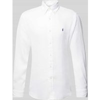 Polo Ralph Lauren Custom Fit Leinenhemd mit Label-Stitching in Weiss, Größe S von Polo Ralph Lauren