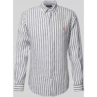 Polo Ralph Lauren Custom Fit Leinenhemd mit Streifenmuster in Weiss, Größe L von Polo Ralph Lauren