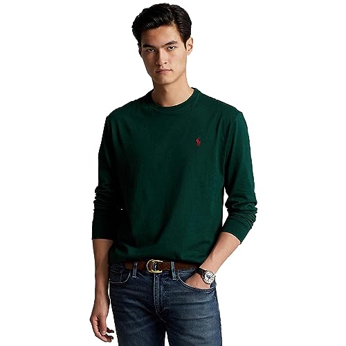 Polo Ralph Lauren Custom-Slim-Fit Jersey Langarm-T-Shirt (DE/NL/SE/PL, Alphanumerisch, XL, Regular, Regular, Green) von Polo Ralph Lauren