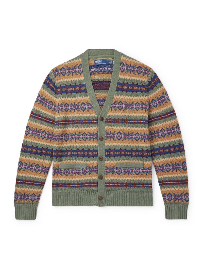 Polo Ralph Lauren - Fair Isle Cotton, Wool and Linen-Blend Cardigan - Men - Green - L von Polo Ralph Lauren