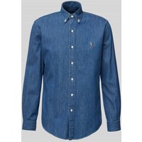 Polo Ralph Lauren Freizeithemd mit Label-Stiching in Jeansblau, Größe XL von Polo Ralph Lauren