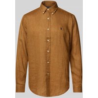 Polo Ralph Lauren Freizeithemd mit Label-Stitching in Dunkelbraun, Größe XXL von Polo Ralph Lauren