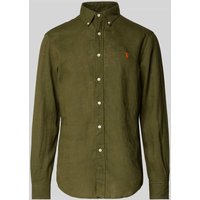 Polo Ralph Lauren Custom Fit Freizeithemd aus reinem Leinen in Oliv, Größe XXL von Polo Ralph Lauren