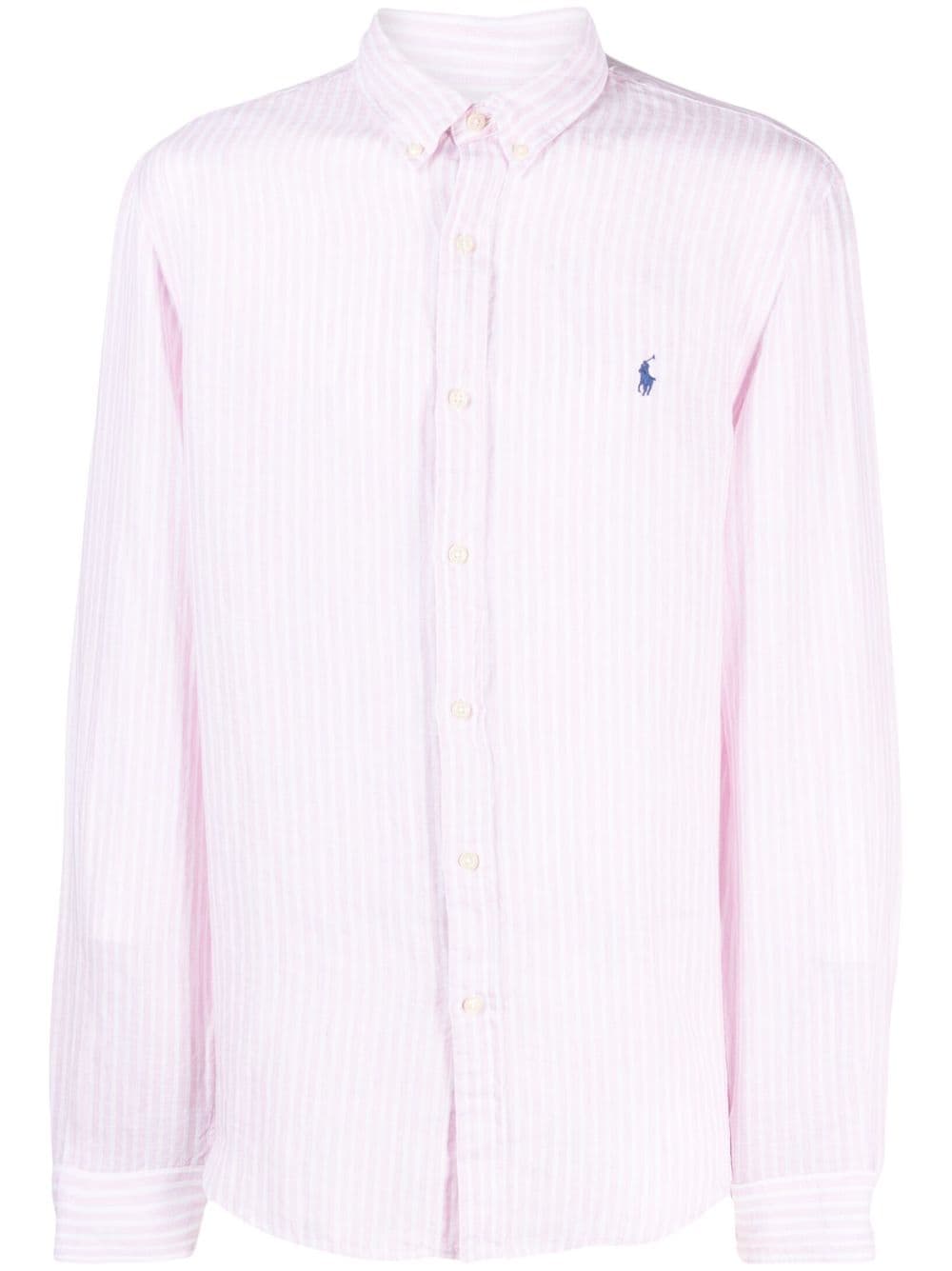 Polo Ralph Lauren Gestreiftes Hemd mit Logo - Rosa von Polo Ralph Lauren