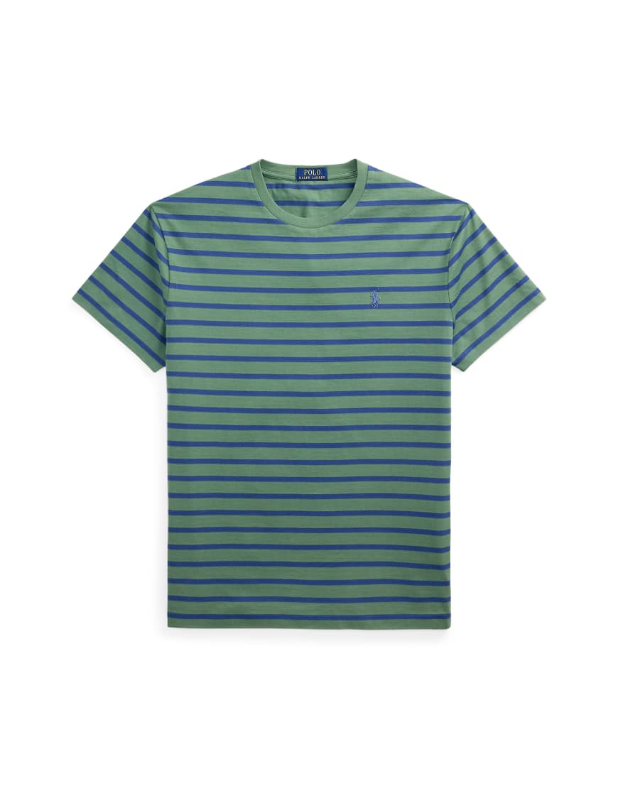 Polo Ralph Lauren - Gestreiftes T-Shirt in Hellgrün/Blau mit Markenlogo von Polo Ralph Lauren