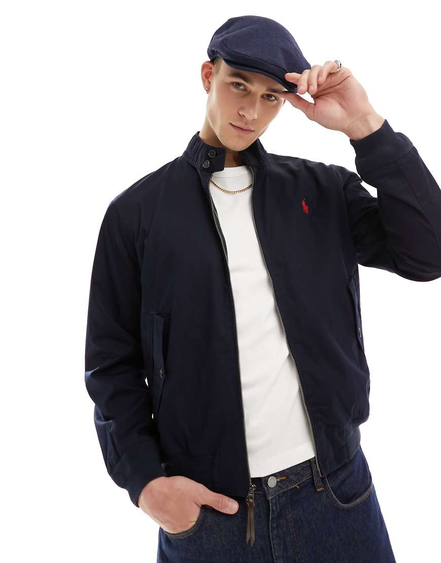 Polo Ralph Lauren - Harrington-Jacke aus Twill in Marineblau mit Markenlogo von Polo Ralph Lauren