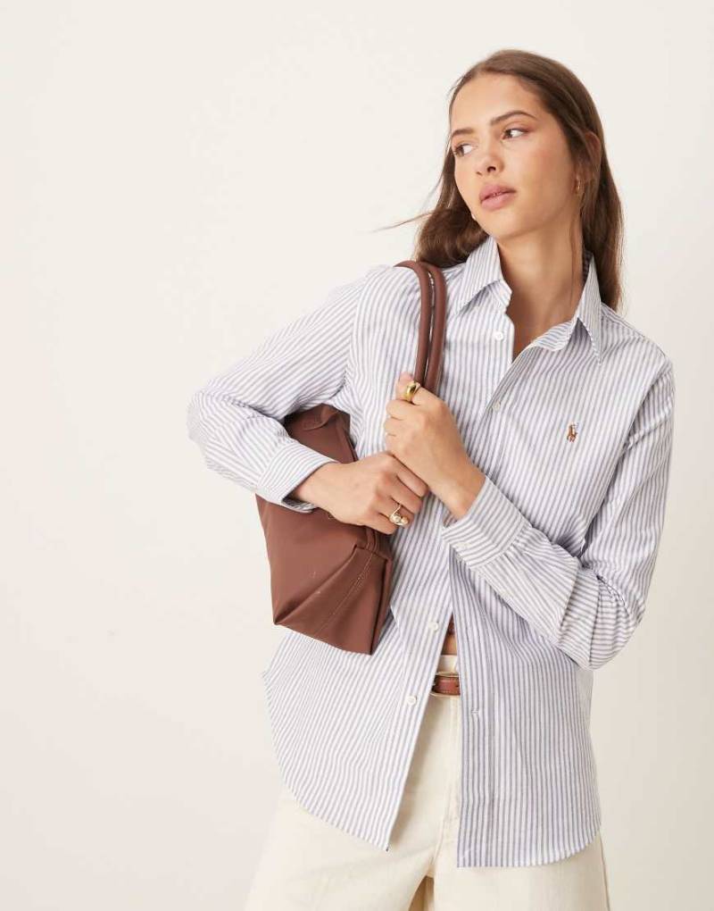 Polo Ralph Lauren - Hemd in Weiß und Blau mit Markenlogo von Polo Ralph Lauren