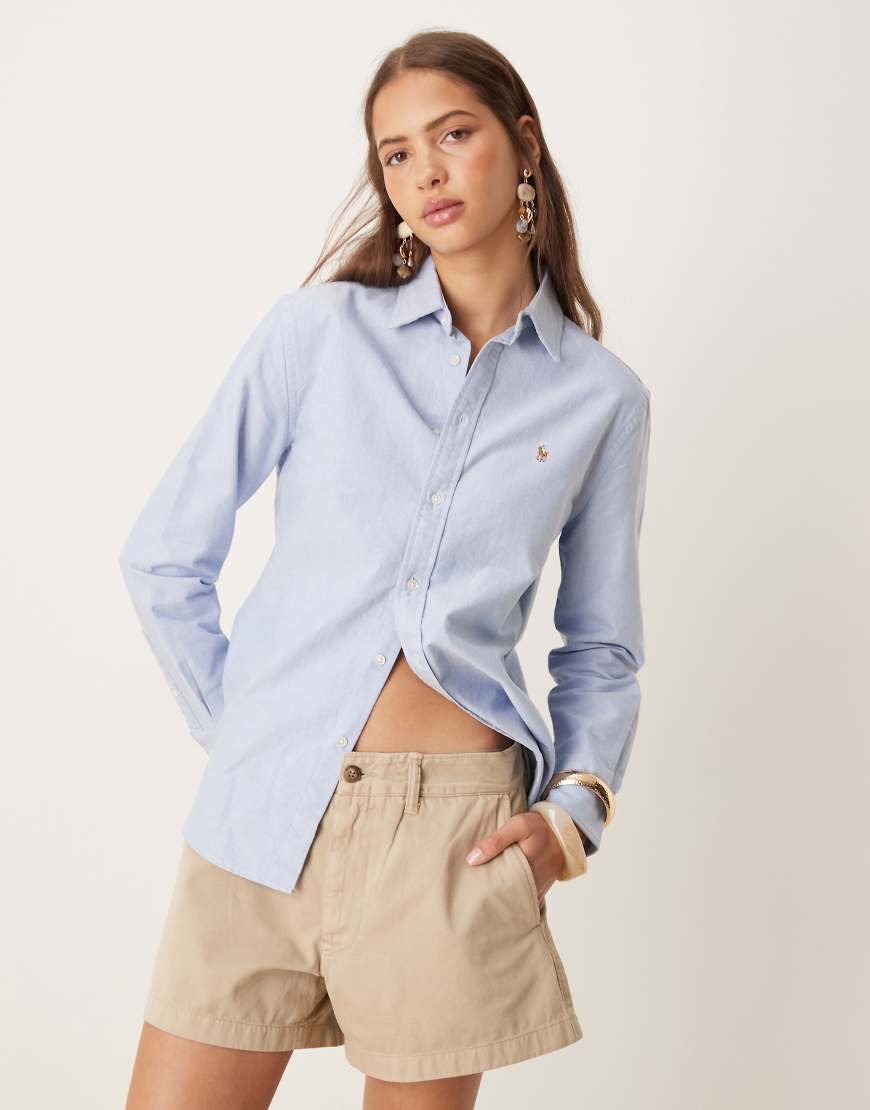 Polo Ralph Lauren - Hemdbluse in Blau mit Markenlogo von Polo Ralph Lauren