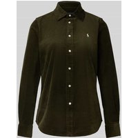 Polo Ralph Lauren Hemdbluse mit Label-Stitching in Oliv, Größe 40 Polo Ralph Lauren Hemdbluse mit Label-Stitching in Oliv, Größe 40 von Polo Ralph Lauren
