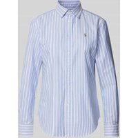 Polo Ralph Lauren Hemdbluse mit Logo-Stitching Modell 'Kendal' in Hellblau Melange, Größe 40 Polo Ralph Lauren Hemdbluse mit Logo-Stitching Modell 'Kendal' in Hellblau Melange, Größe 40 von Polo Ralph Lauren