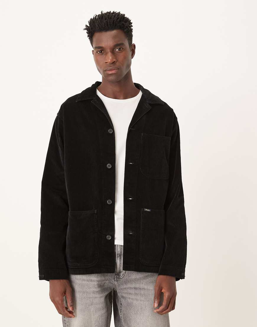 Polo Ralph Lauren - Hemdjacke aus schwerem Cord in Schwarz mit Logo von Polo Ralph Lauren
