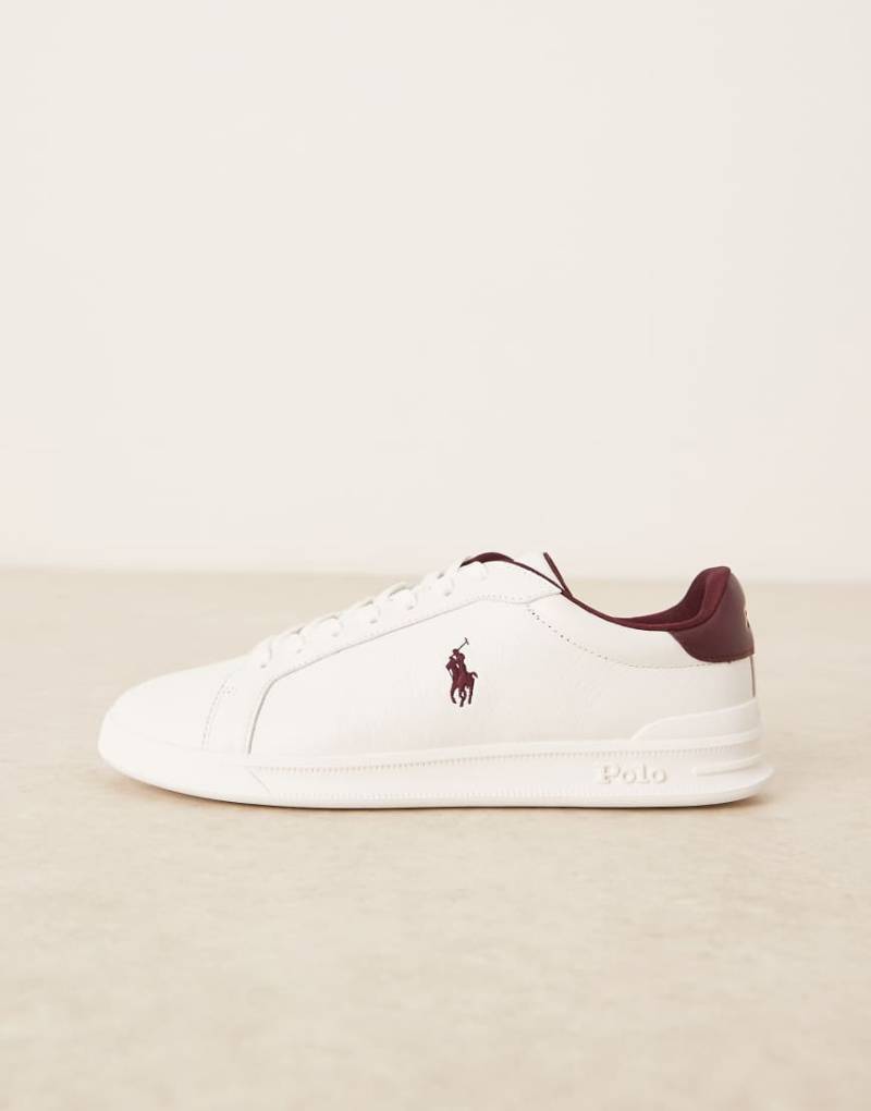 Polo Ralph Lauren - Heritage Court - Sneaker in Weiß und Burgunderrot von Polo Ralph Lauren
