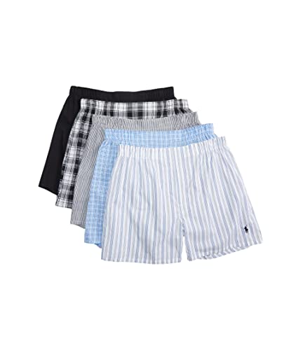 Polo Ralph Lauren Herren-Boxershorts, klassisch, gewebt, 5er-Pack, Polo Black/Bengal Stripe/Stockton Plaid/Cannes/Jarvis Stripe, Small von Polo Ralph Lauren