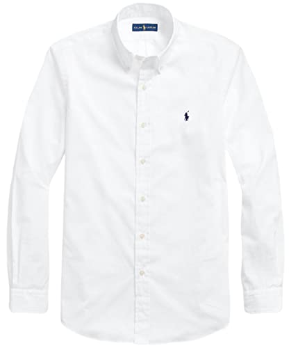Polo Ralph Lauren Herren Classic Fit Popeline Sport Shirt, reinweß, Groß von Polo Ralph Lauren