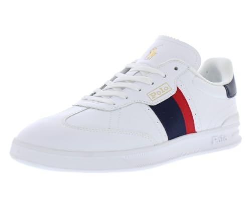 Polo Ralph Lauren Herren Htr Aera Sneaker, Weiß/Rot/Blau, 42 EU von Polo Ralph Lauren