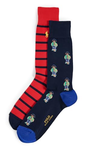 Polo Ralph Lauren Herren Mini American Heritage Bear Socken 2er-Pack, Marineblau (401), Einheitsgr��e von POLO RALPH LAUREN