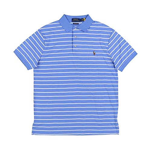 Polo Ralph Lauren Herren Poloshirt, Slim Fit, Interlock, Blue White Stripes, X-Groß von Polo Ralph Lauren