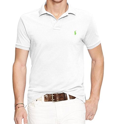 POLO RALPH LAUREN Herren Slim Fit Mesh Poloshirt T-Shirt, weiß, XXL von Polo Ralph Lauren