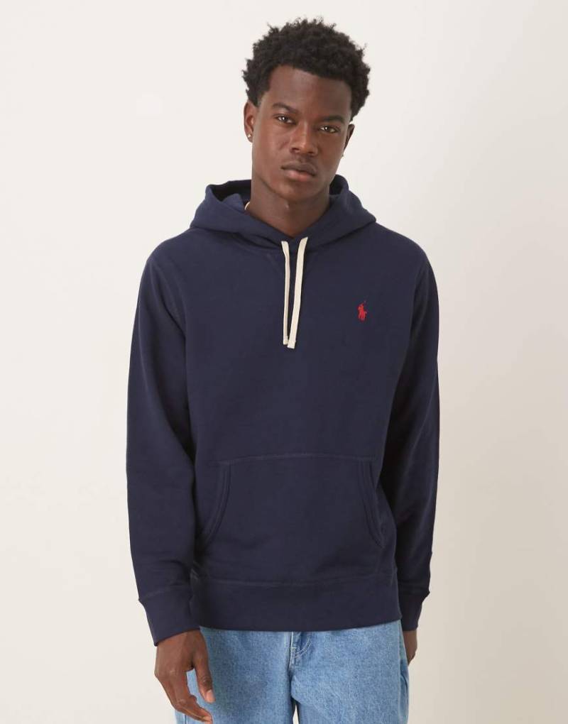 Polo Ralph Lauren - Kapuzenpullover in Marineblau aus Doppelstrick mit Symbollogo von Polo Ralph Lauren