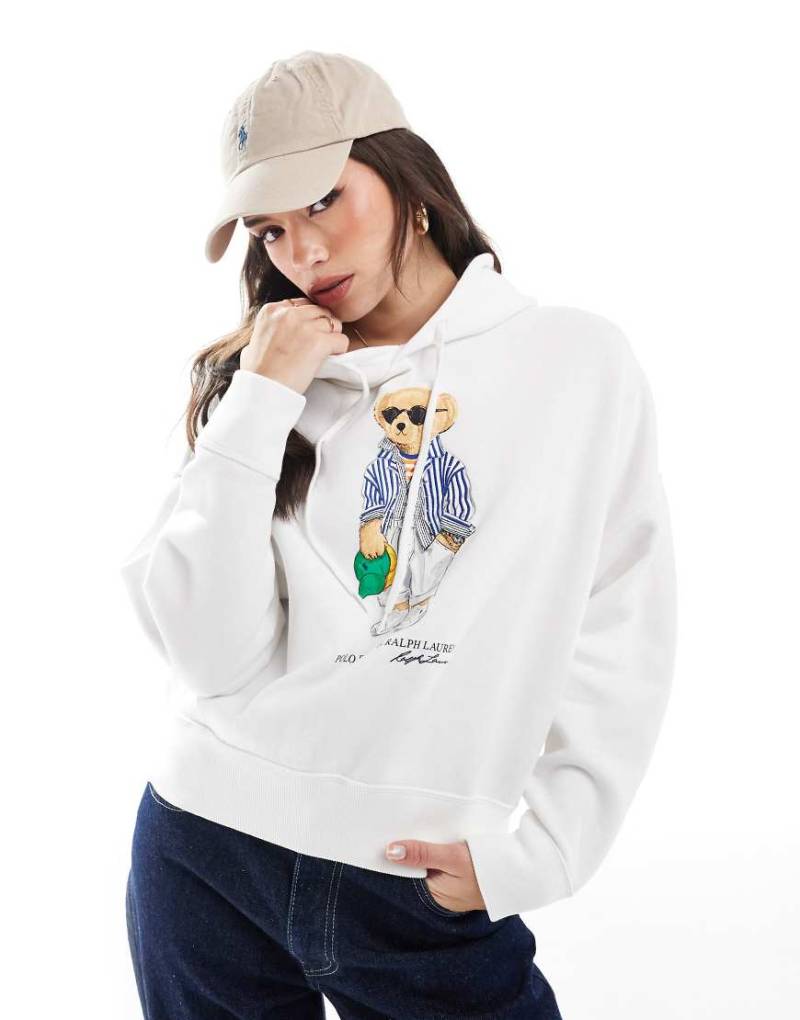 Polo Ralph Lauren - Kapuzenpullover in Weiß mit „Polo Bear"-Print von Polo Ralph Lauren