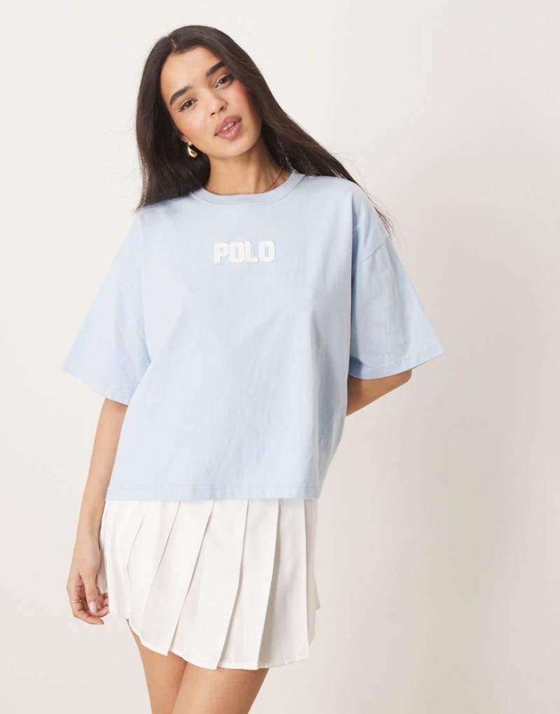 Polo Ralph Lauren - Kastiges T-Shirt in Hellblau mit Logo von Polo Ralph Lauren