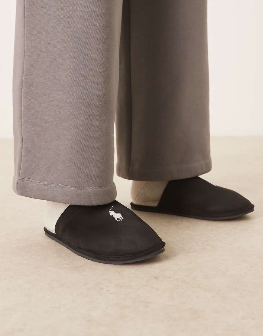 Polo Ralph Lauren - Klarence - Hausschuhe in Schwarz mit Markenlogo von Polo Ralph Lauren