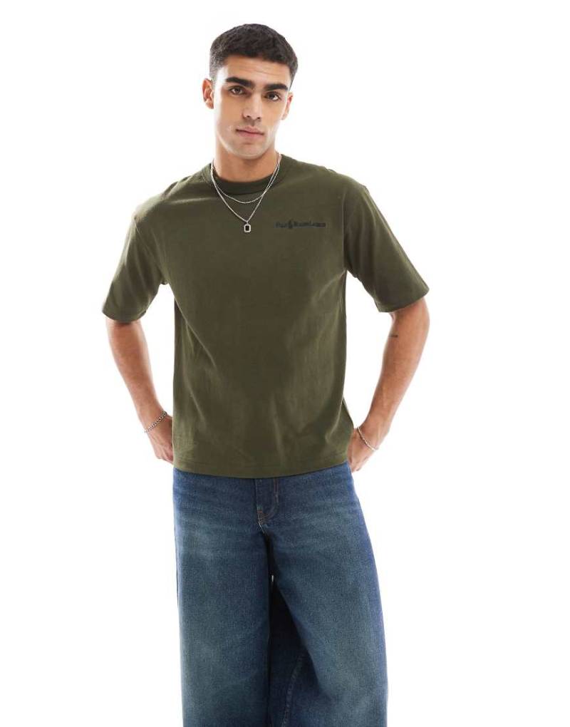 Polo Ralph Lauren - Lässig geschnittenes Oversize-T-Shirt in Dunkelgrün mit Polospieler-Logoschriftzug von Polo Ralph Lauren