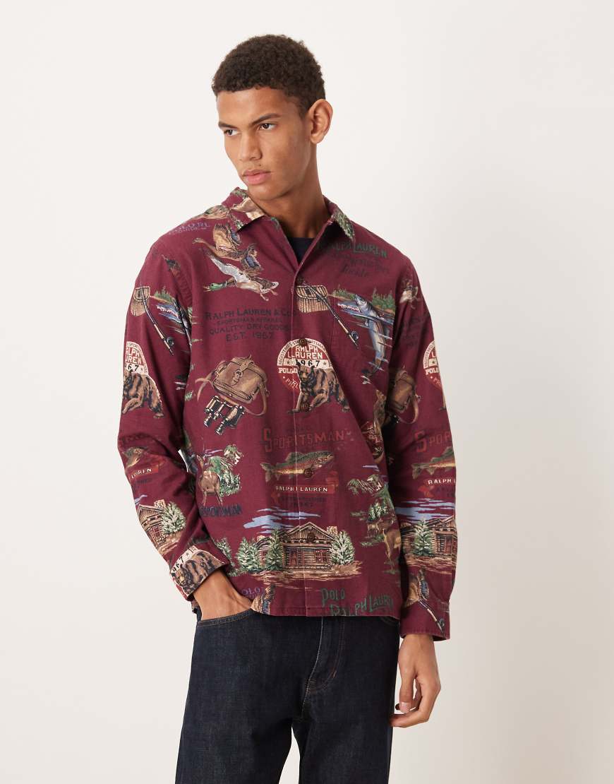 Polo Ralph Lauren - Langärmliges Hemd in Rot mit Grafikmotiv von Polo Ralph Lauren