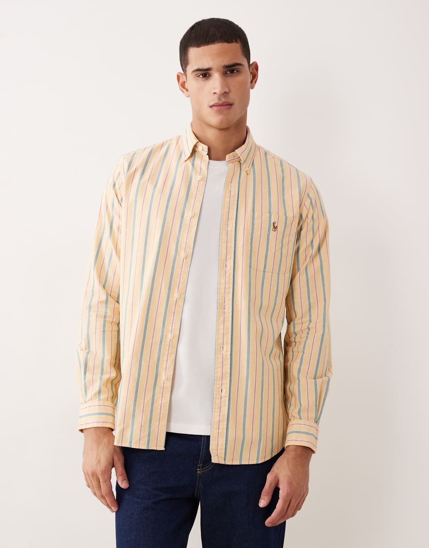 Polo Ralph Lauren - Langärmliges Hemd mit Streifen in Gelb und Grün-Bunt von Polo Ralph Lauren