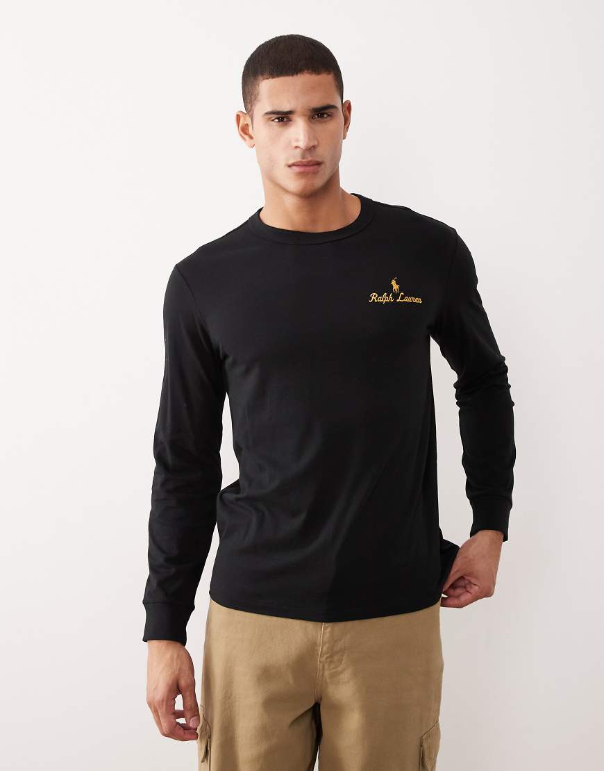 Polo Ralph Lauren - Langärmliges Shirt in Polo-Schwarz mit Logo-Schriftzug von Polo Ralph Lauren