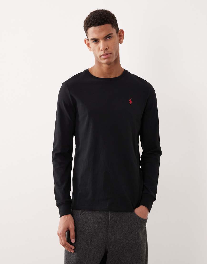 Polo Ralph Lauren - Langärmliges Shirt in Schwarz mit Custom-Fit und Markenlogo von Polo Ralph Lauren