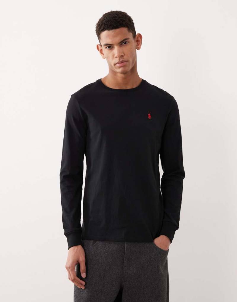 Polo Ralph Lauren - Langärmliges Shirt in Schwarz mit Custom-Fit und Markenlogo von Polo Ralph Lauren