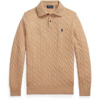 Polo Ralph Lauren Langärmliges Strick-Poloshirt mit Zopfmuster und Kaschmiranteil in M von Polo Ralph Lauren