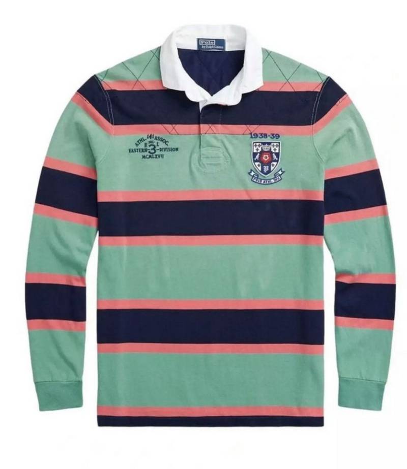 Polo Ralph Lauren Langarm-Poloshirt Gestreiftes Athletics Rugby Polo Hemd Aufgesticktes Wappen,Stickerei Eastern Division, gerippten Bündchen von Polo Ralph Lauren