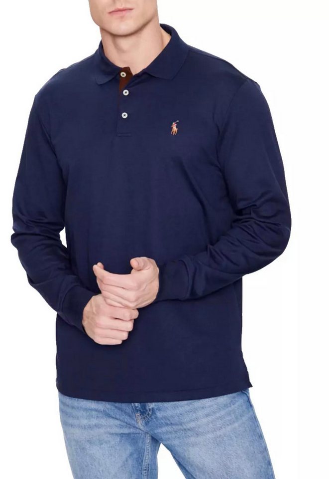 Polo Ralph Lauren Langarm-Poloshirt Herren Luxury Pima Cotton Slim Fit Polo Hemd Besonders weich und strapazierfähig, Gesticktes Pony-Logo von Polo Ralph Lauren