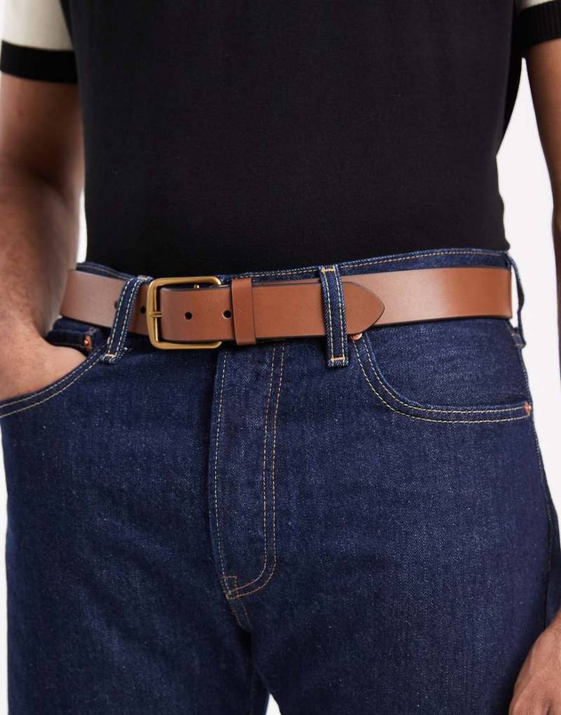 Polo Ralph Lauren - Ledergürtel in Hellbraun mit Polospieler-Logo-Brown von Polo Ralph Lauren