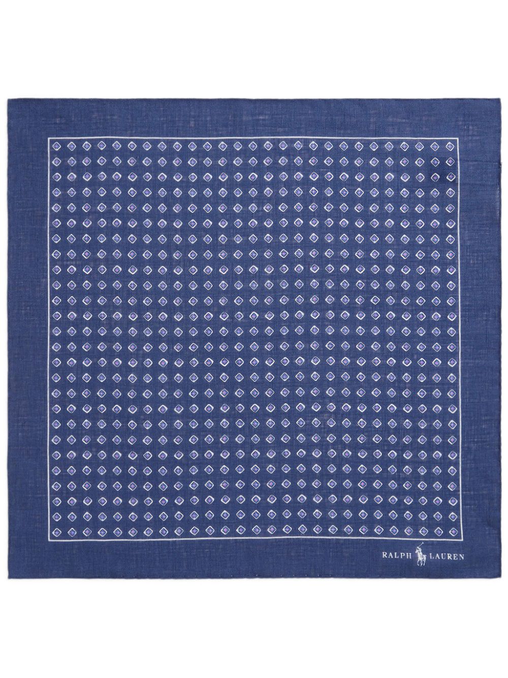 Polo Ralph Lauren Leinen-Einstecktuch mit geometrischem Print - Blau von Polo Ralph Lauren