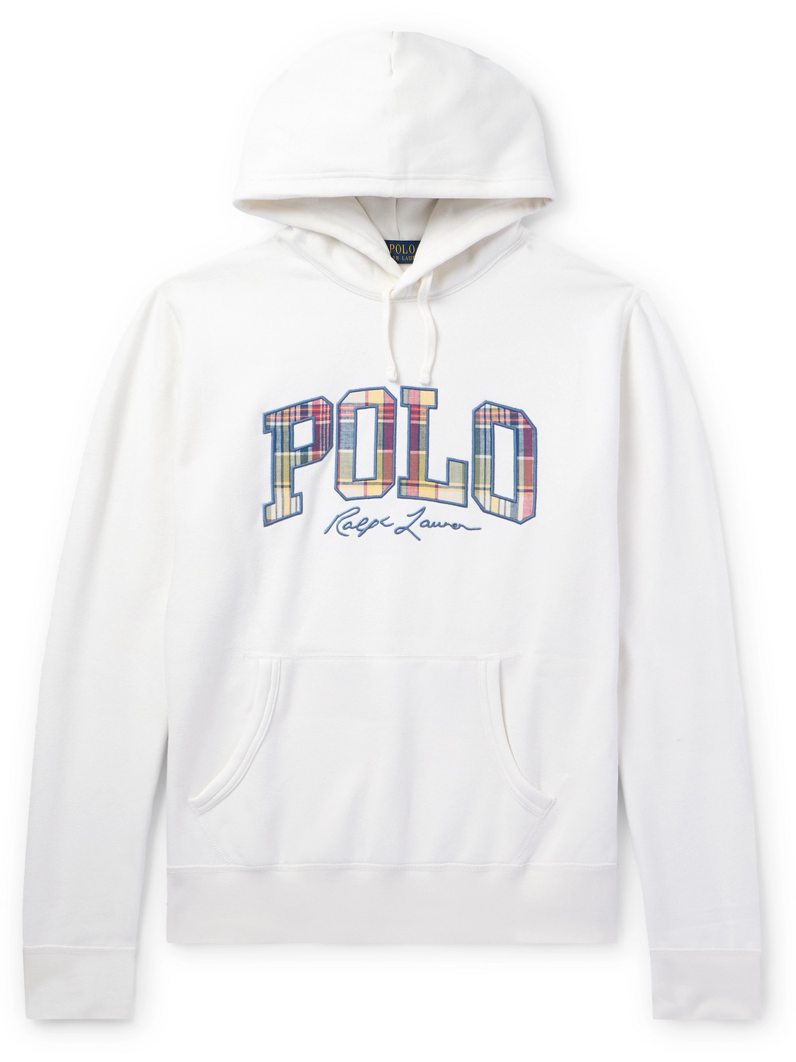 Polo Ralph Lauren - Logo-Appliquéd Embroidered Cotton-Blend Jersey Hoodie - Men - White - L von Polo Ralph Lauren