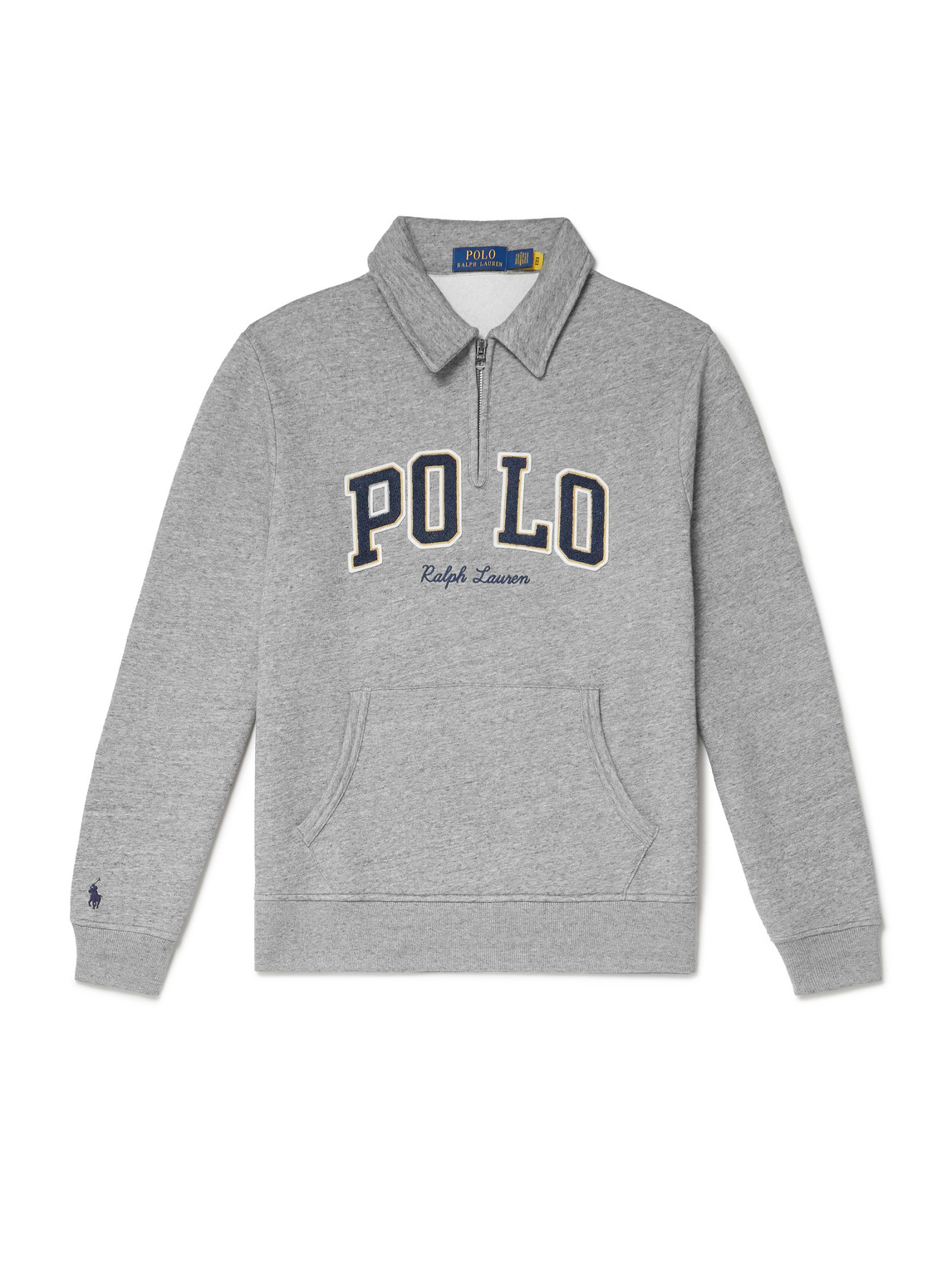 Polo Ralph Lauren - Logo-Detailed Cotton-Blend Jersey Half-Zip Sweatshirt - Men - Gray - XXL von Polo Ralph Lauren