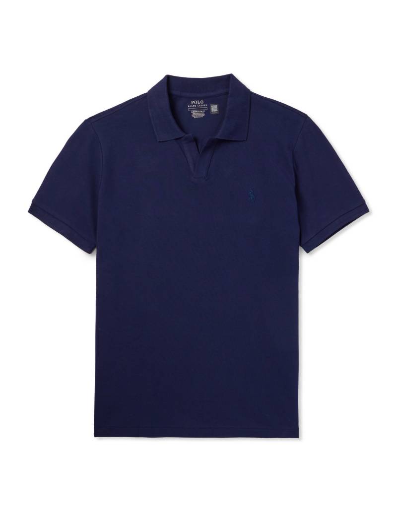 Polo Ralph Lauren - Logo-Embroidered Cotton-Blend Piqué Polo Shirt - Men - Blue - S von Polo Ralph Lauren