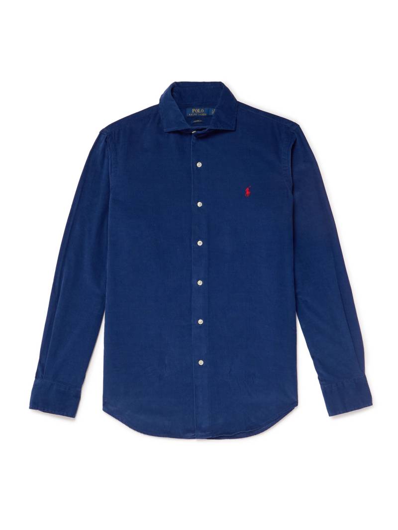 Polo Ralph Lauren - Logo-Embroidered Cotton-Corduroy Shirt - Men - Blue - XXL von Polo Ralph Lauren
