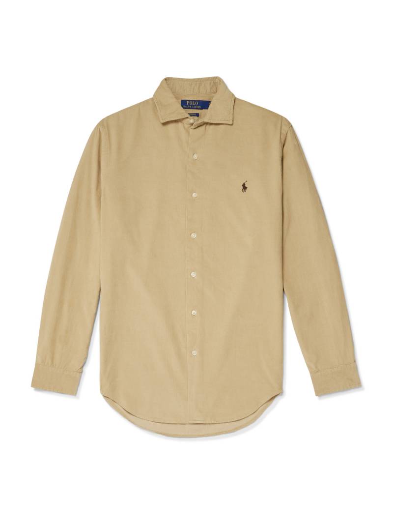 Polo Ralph Lauren - Logo-Embroidered Cotton-Corduroy Shirt - Men - Neutrals - S von Polo Ralph Lauren