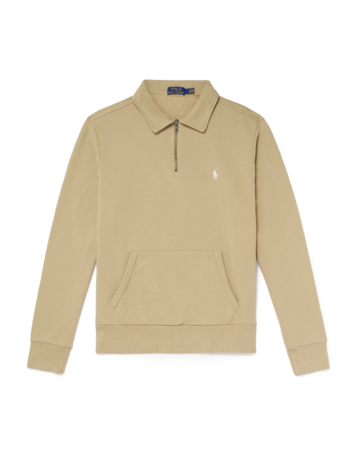 Polo Ralph Lauren - Logo-Embroidered Cotton-Jersey Half-Zip Sweatshirt - Men - Neutrals - XXL von Polo Ralph Lauren