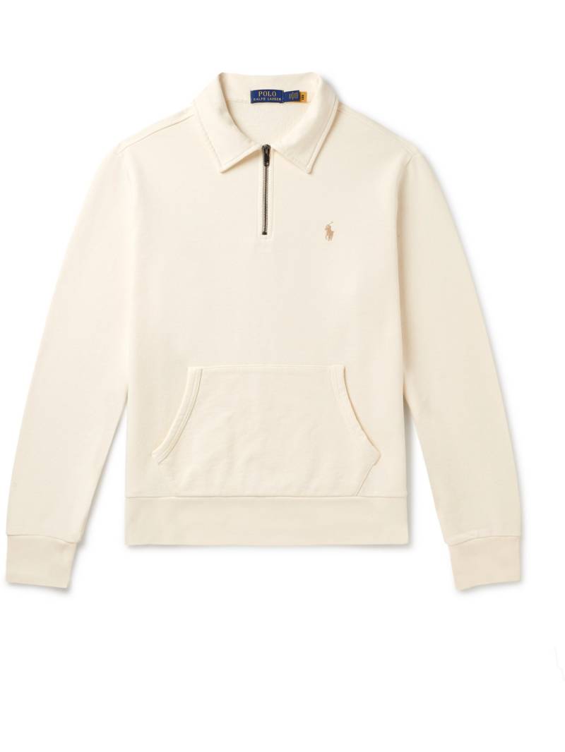 Polo Ralph Lauren - Logo-Embroidered Cotton-Jersey Half-Zip Sweatshirt - Men - White - XXL von Polo Ralph Lauren