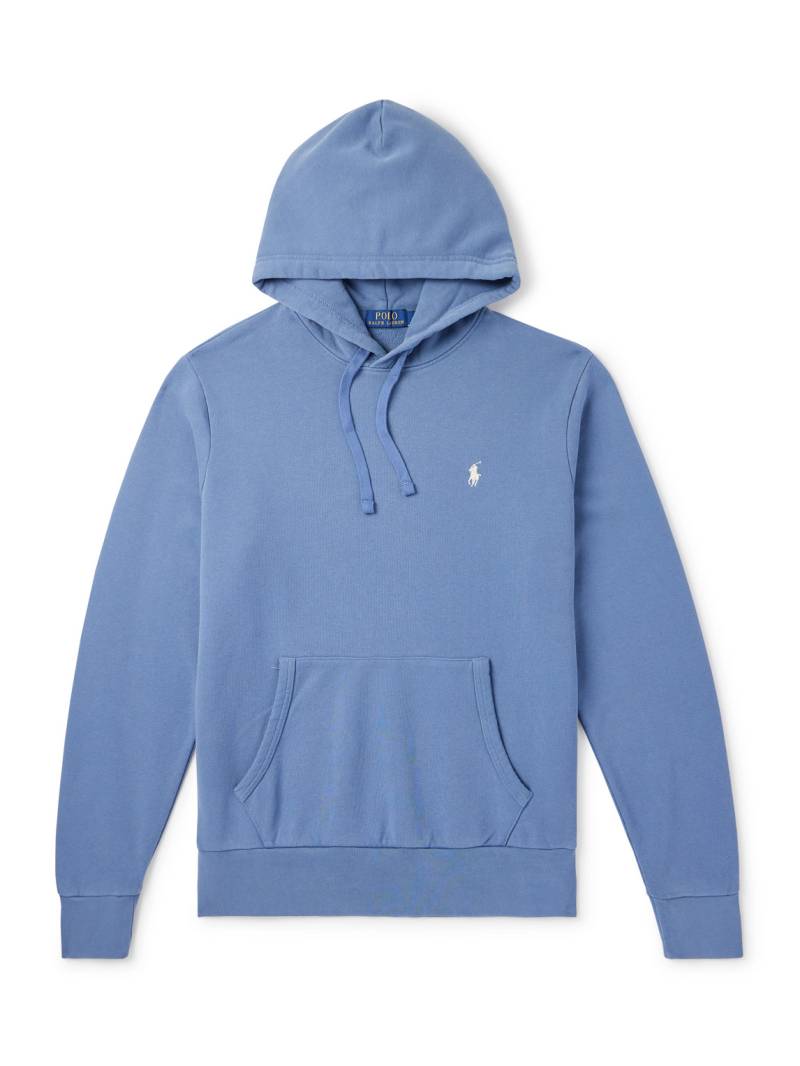 Polo Ralph Lauren - Logo-Embroidered Cotton-Jersey Hoodie - Men - Blue - S von Polo Ralph Lauren