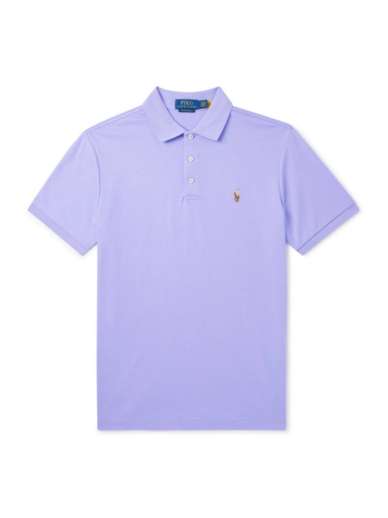 Polo Ralph Lauren - Logo-Embroidered Cotton-Jersey Polo Shirt - Men - Purple - S von Polo Ralph Lauren