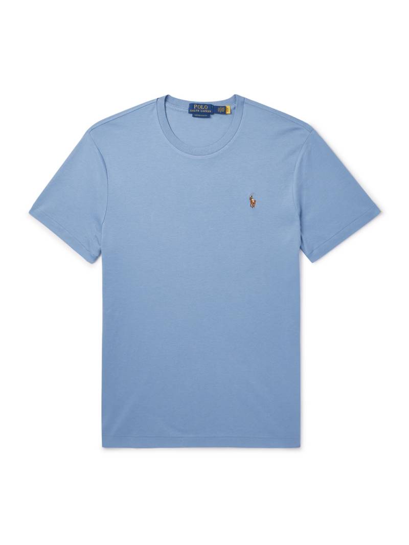 Polo Ralph Lauren - Logo-Embroidered Cotton-Jersey T-Shirt - Men - Blue - S von Polo Ralph Lauren