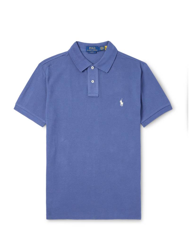 Polo Ralph Lauren - Logo-Embroidered Cotton-Piqué Polo Shirt - Men - Blue - M von Polo Ralph Lauren